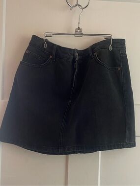 Dark Grey Denim Skirt with Zipper Women’s Size Large